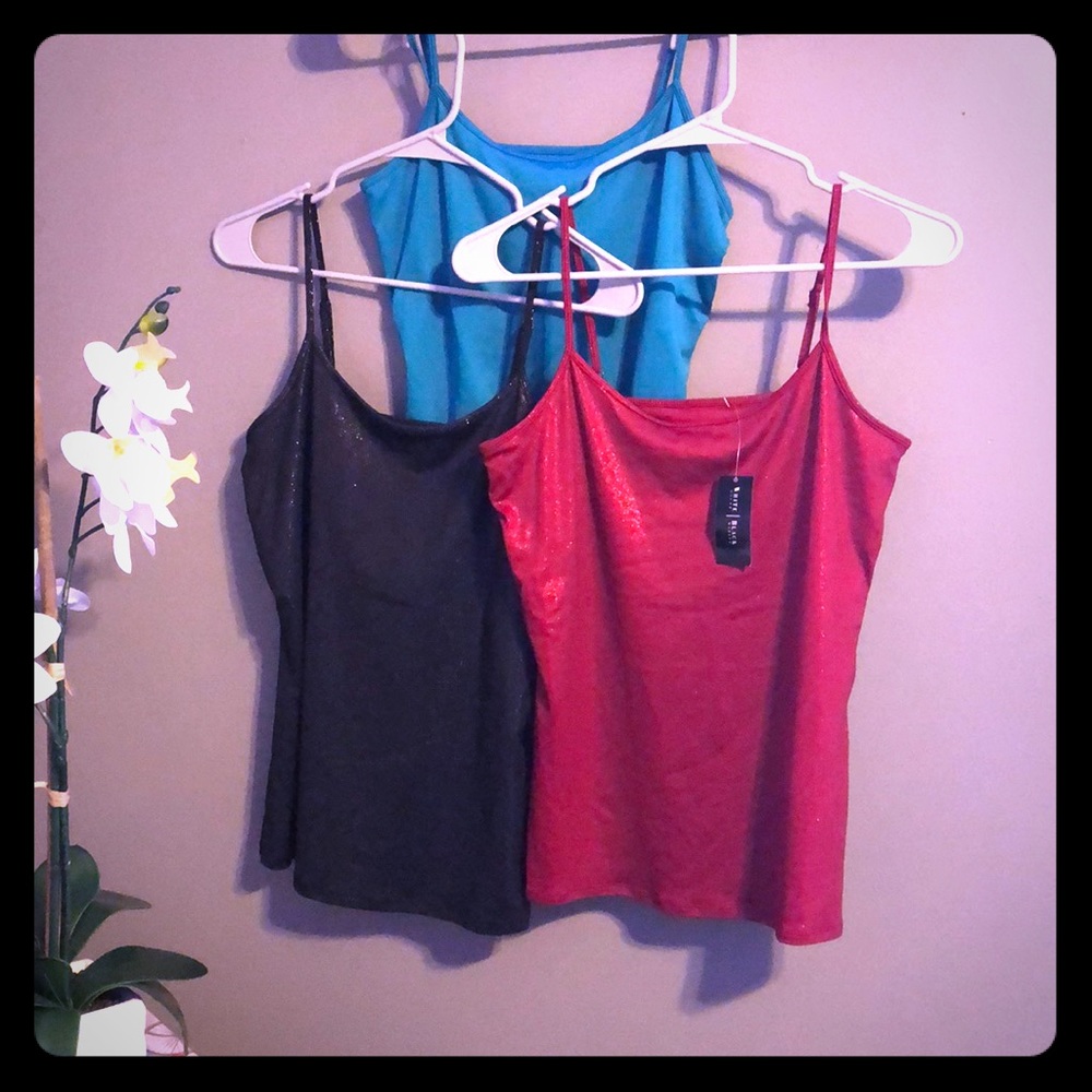 Lot of 3 camis w/built in bra support